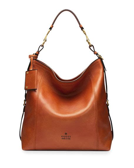 gucci harness leather hobo bag burnt orange|gucci guccissima leather hobo bag.